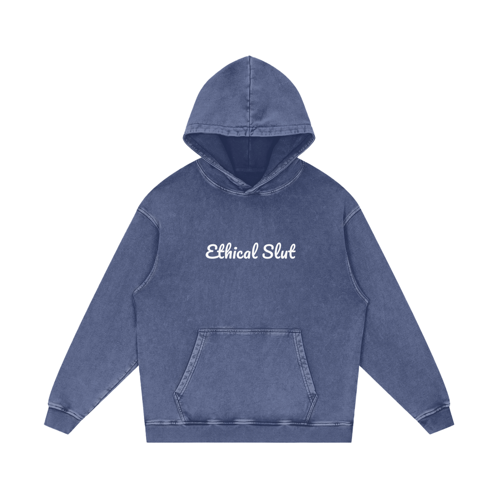 Snow Washed Loose Cotton Hoodie