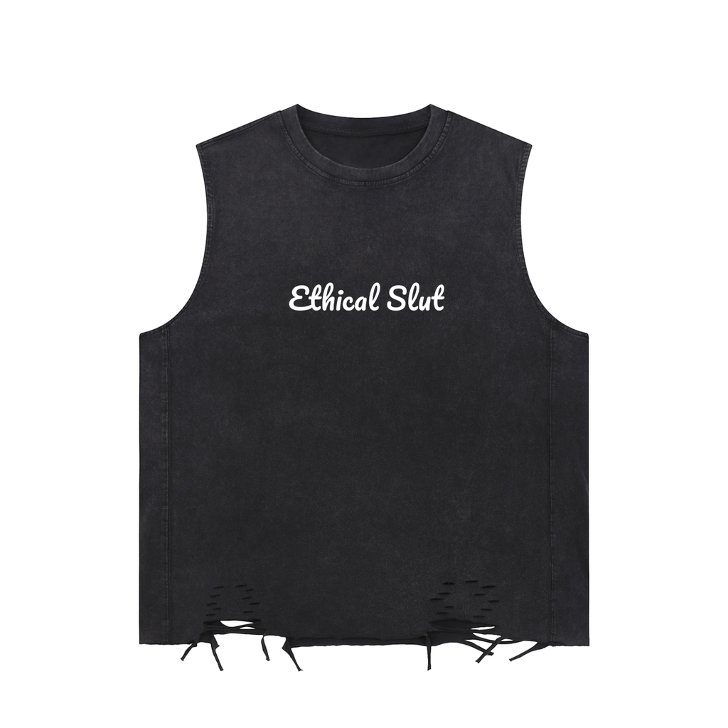 Snow Washed Raw-Hem Tank Top