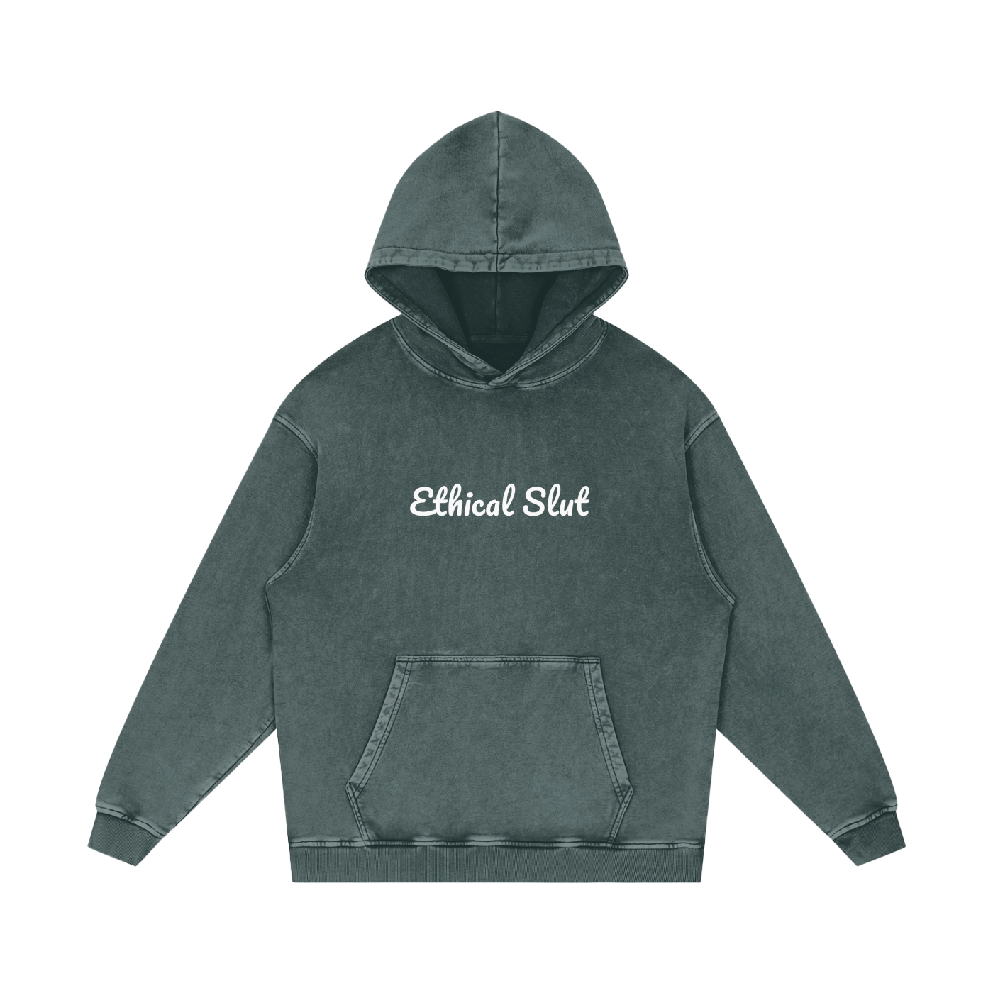 Snow Washed Loose Cotton Hoodie