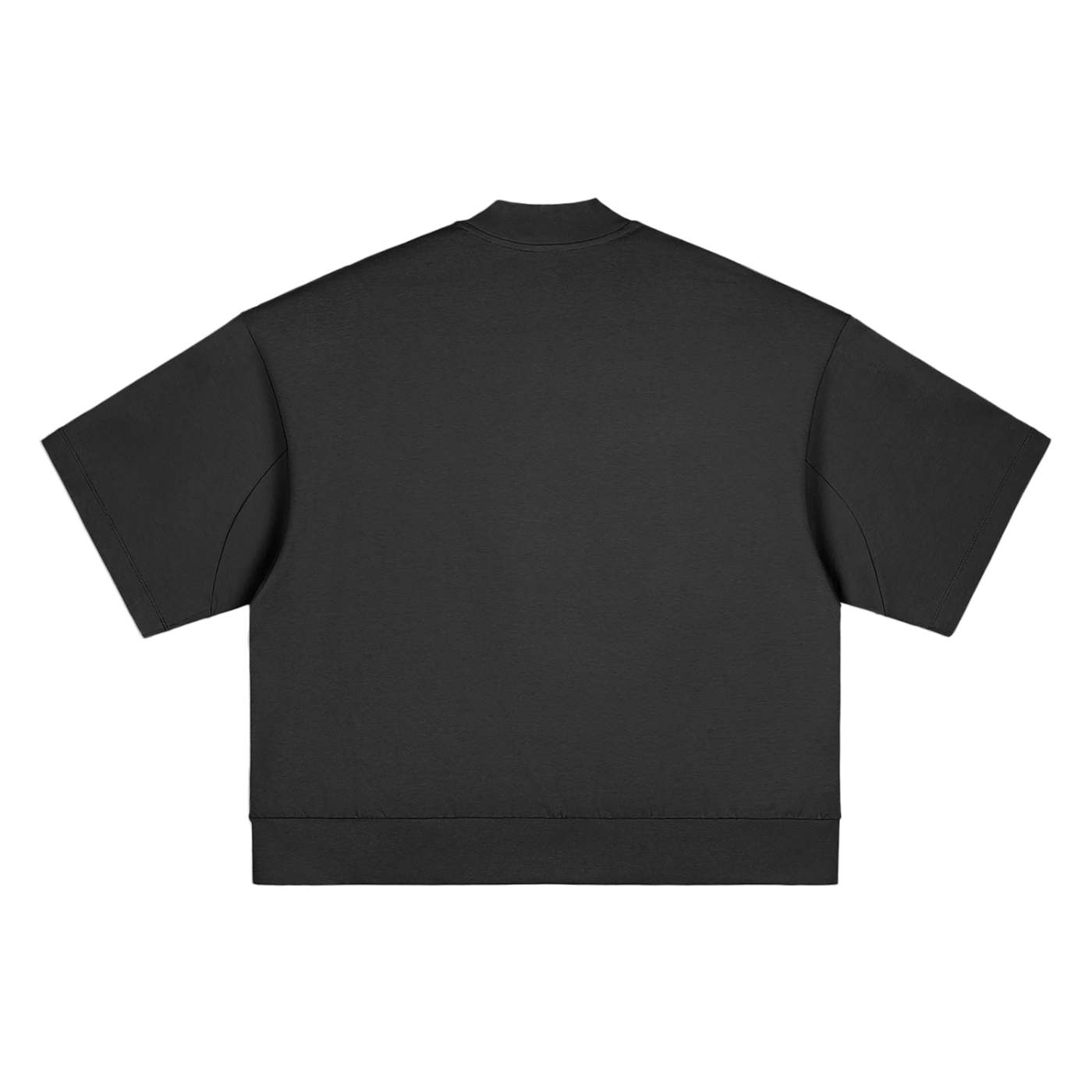 Black heavyweight mock neck fetish t-shirt with short sleeves and a relaxed fit by FETISHISTO