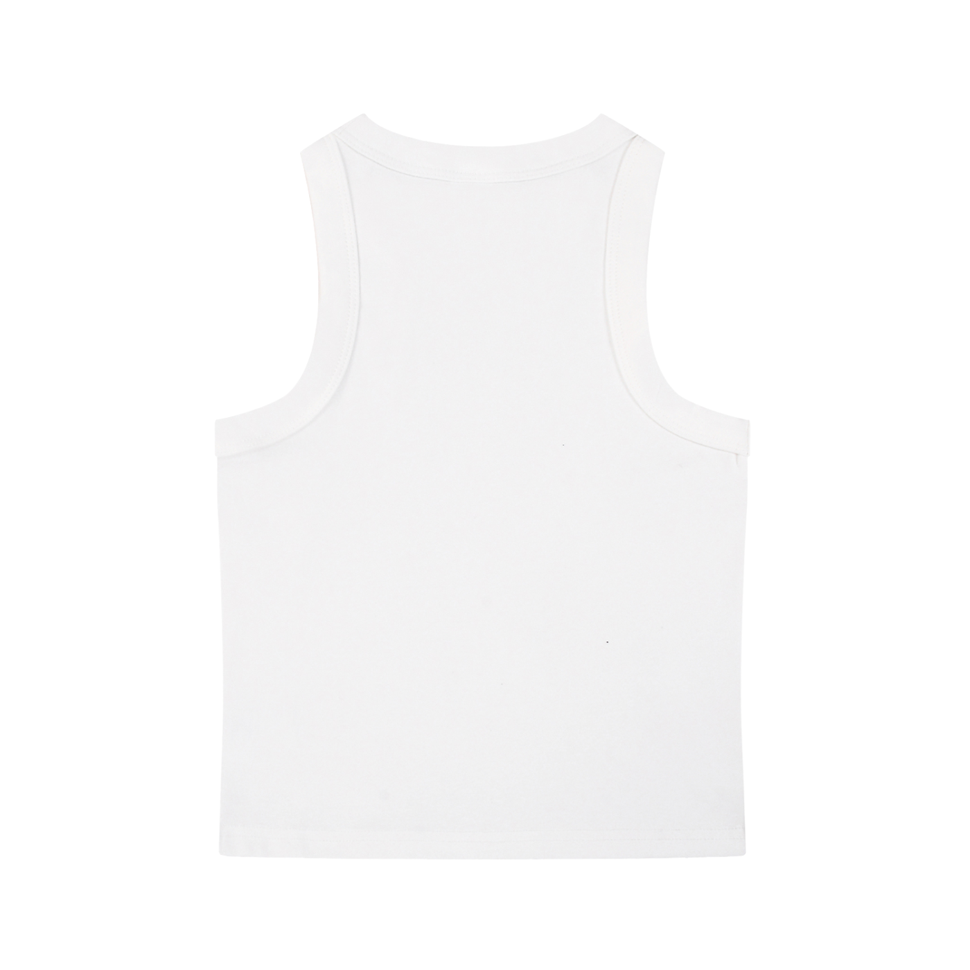 FETISHISTO snow washed tank top in white with sleeveless design and crew neckline