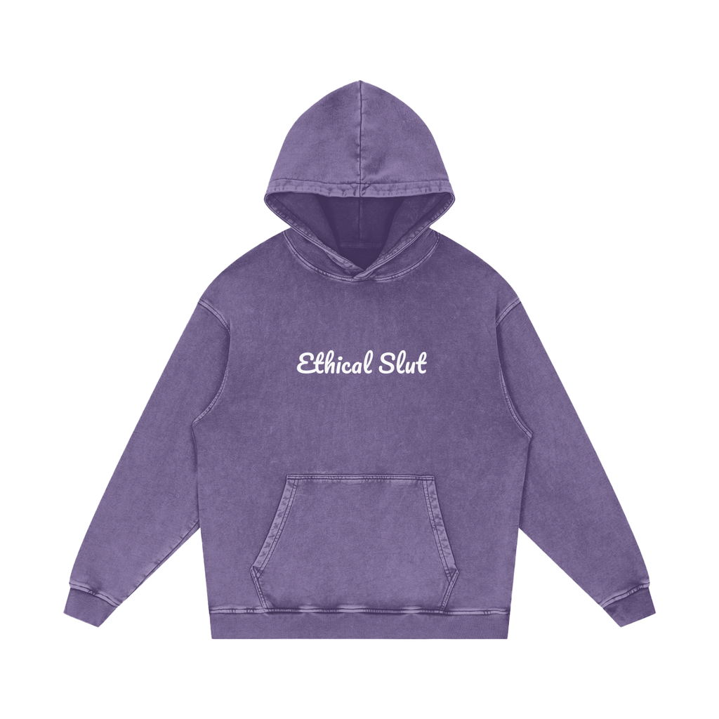 Snow Washed Loose Cotton Hoodie