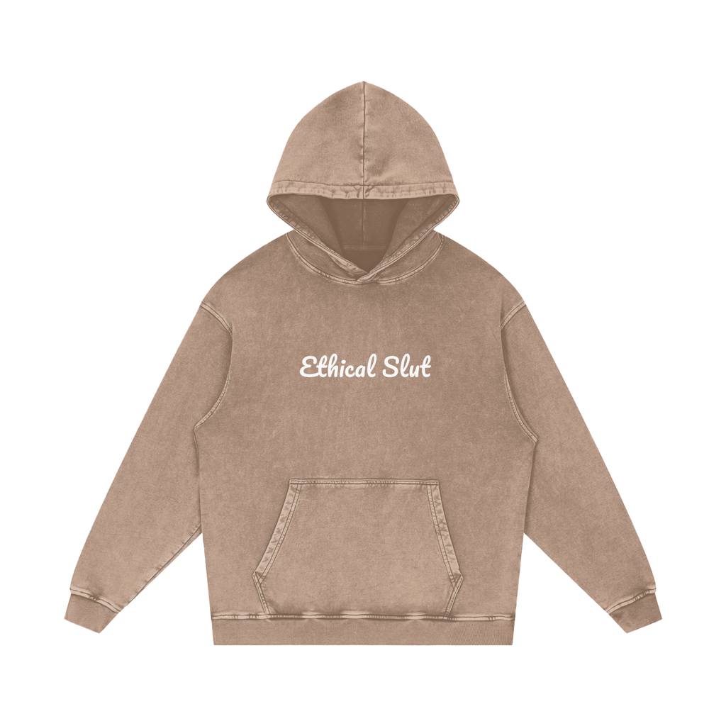 Snow Washed Loose Cotton Hoodie