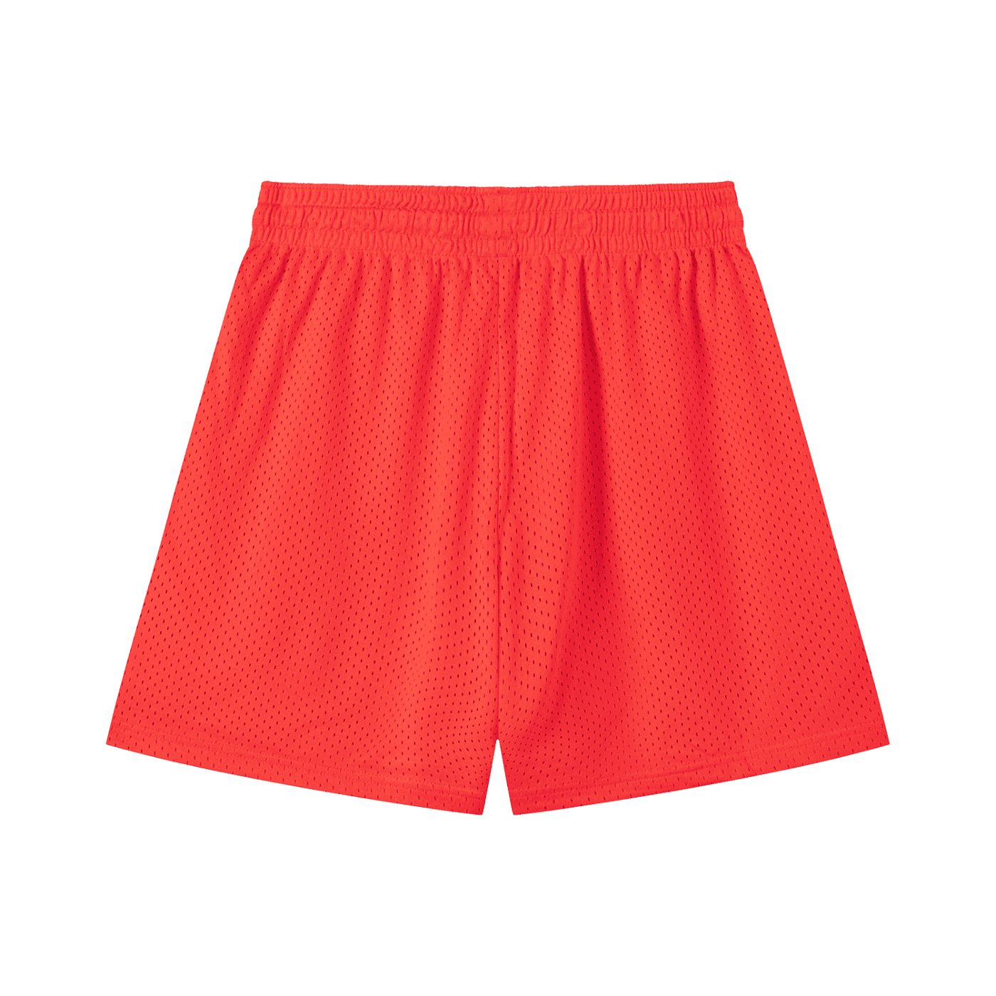 Red mesh drawstring fetish shorts by FETISHISTO with breathable fabric and elastic waistband
