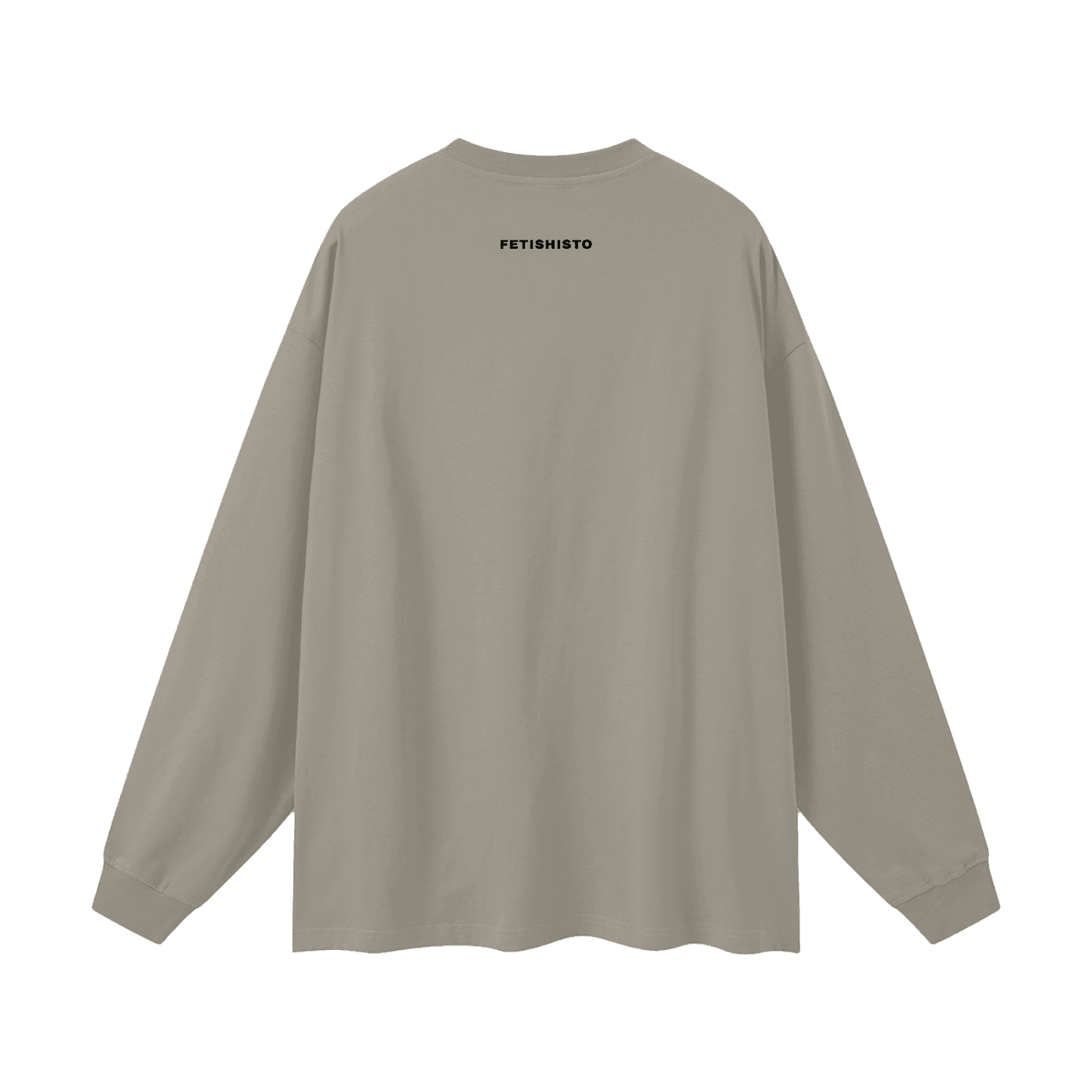 FETISHISTO oversized fetish long sleeve shirt in gray with back logo print and relaxed fit