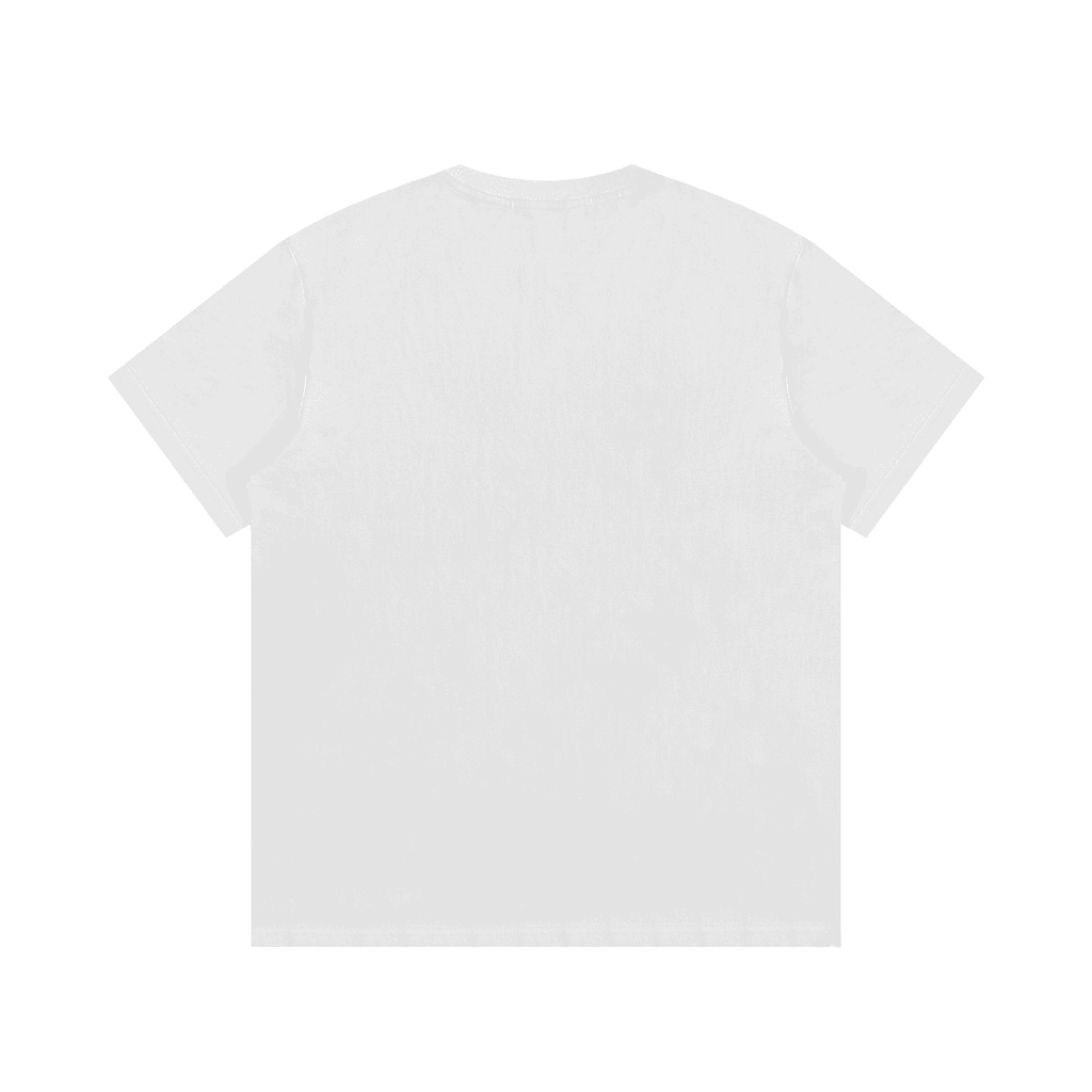 Plain white HIMBO fetish t-shirt by FETISHISTO shown from the back with short sleeves