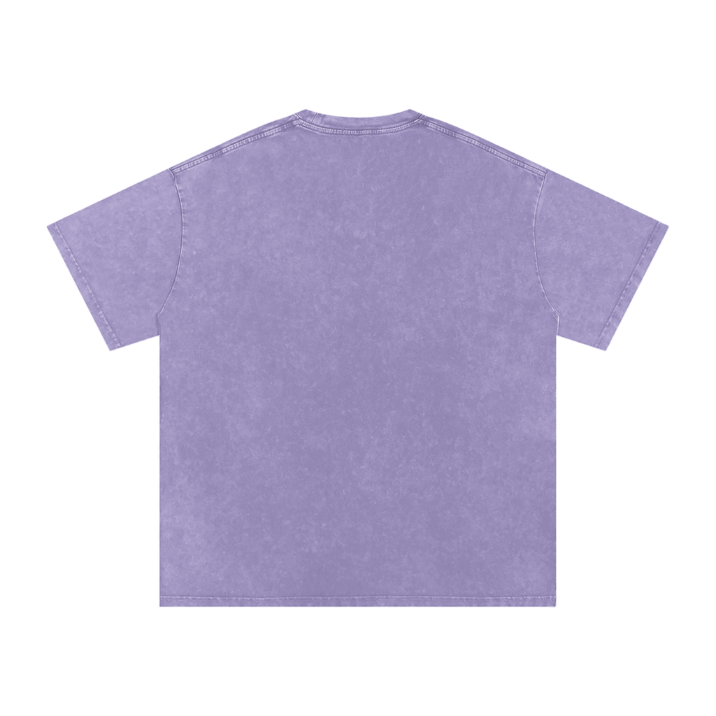 FETISHISTO lavender kinky oversized t-shirt showing back view with short sleeves and relaxed fit