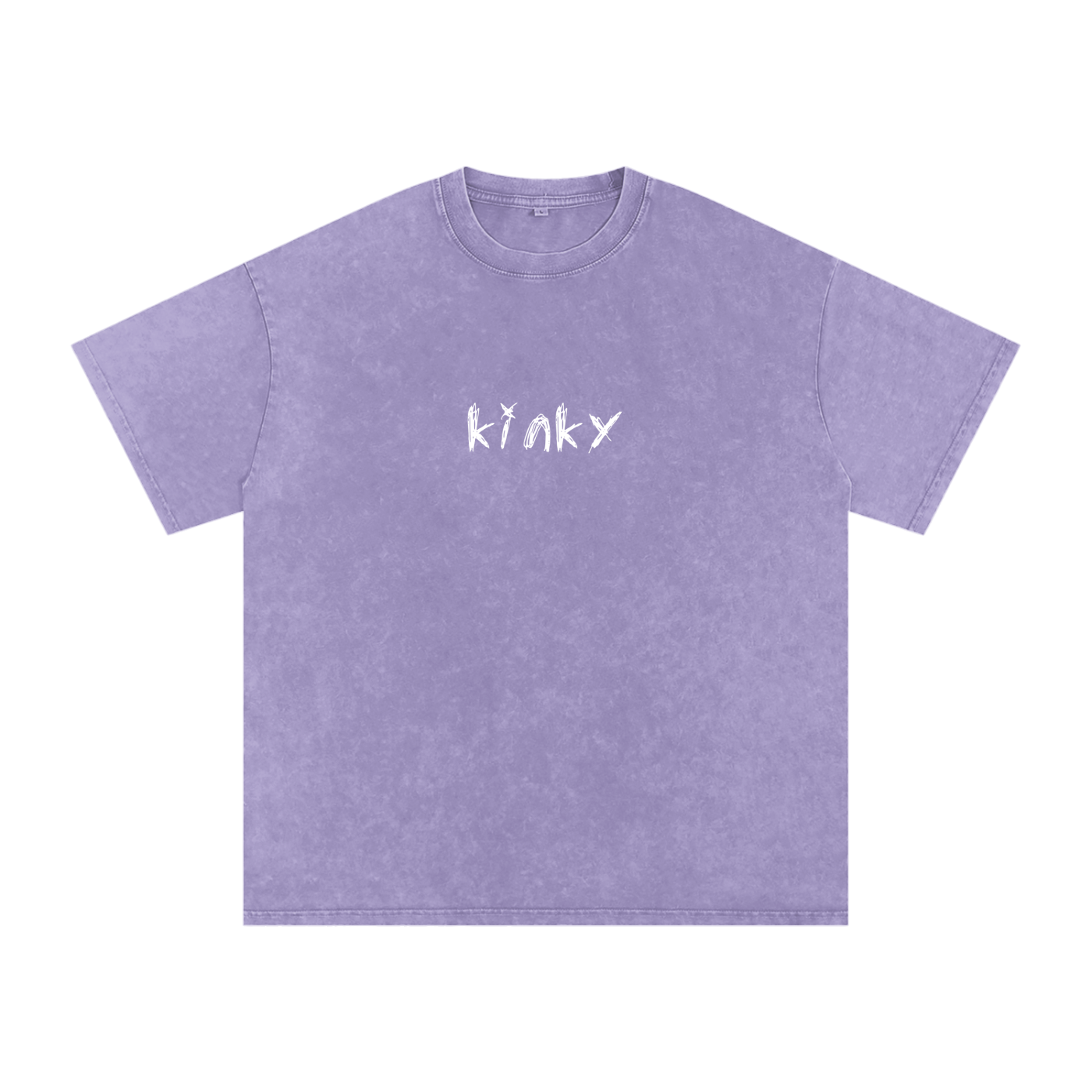 FETISHISTO purple kinky oversized t-shirt with white text and relaxed fit