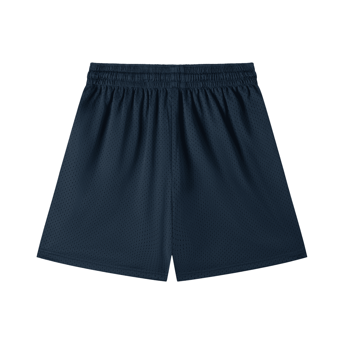 FETISHISTO navy mesh drawstring shorts with elastic waistband for breathable comfort