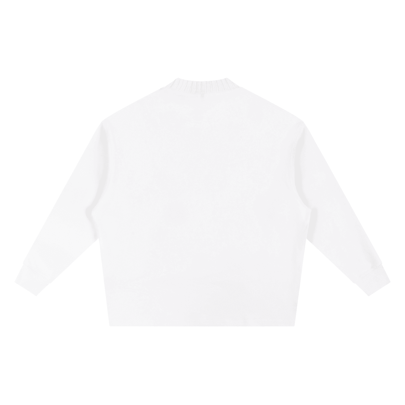White oversize knitted round neck sweatshirt from FETISHISTO with long sleeves and relaxed fit