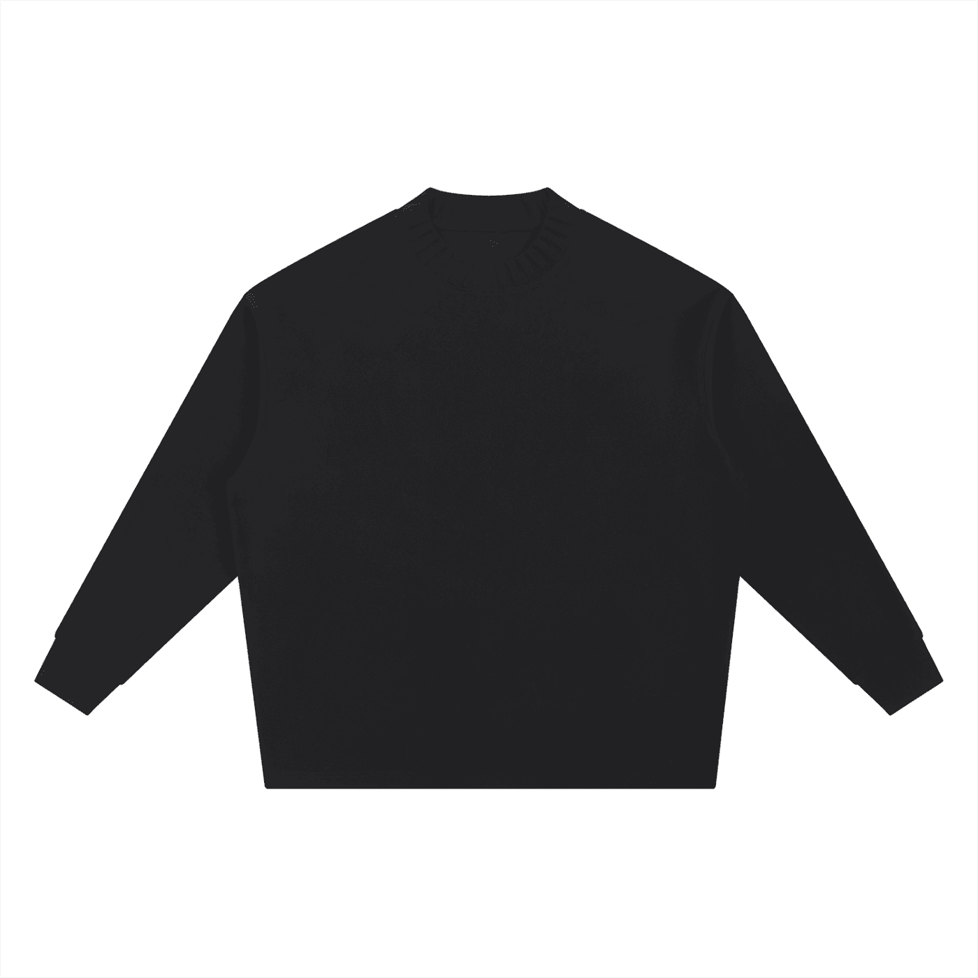 Black oversize knitted round neck sweatshirt from FETISHISTO with long sleeves and relaxed fit