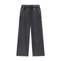 FETISHISTO snow washed sweatpants for men in black with elastic waistband and side pockets