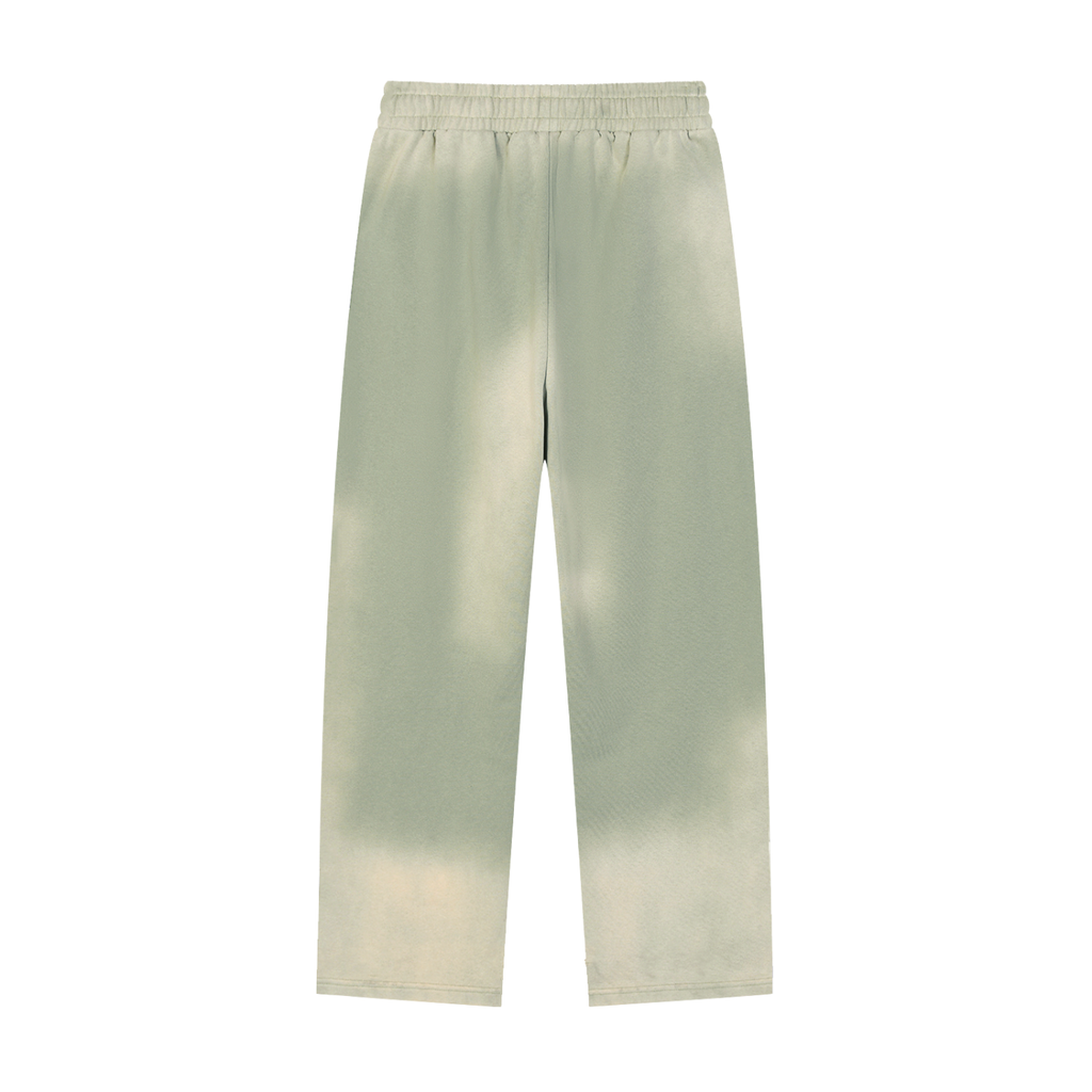 FETISHISTO sun fade straight leg sweatpants in light green with elastic waistband and relaxed fit