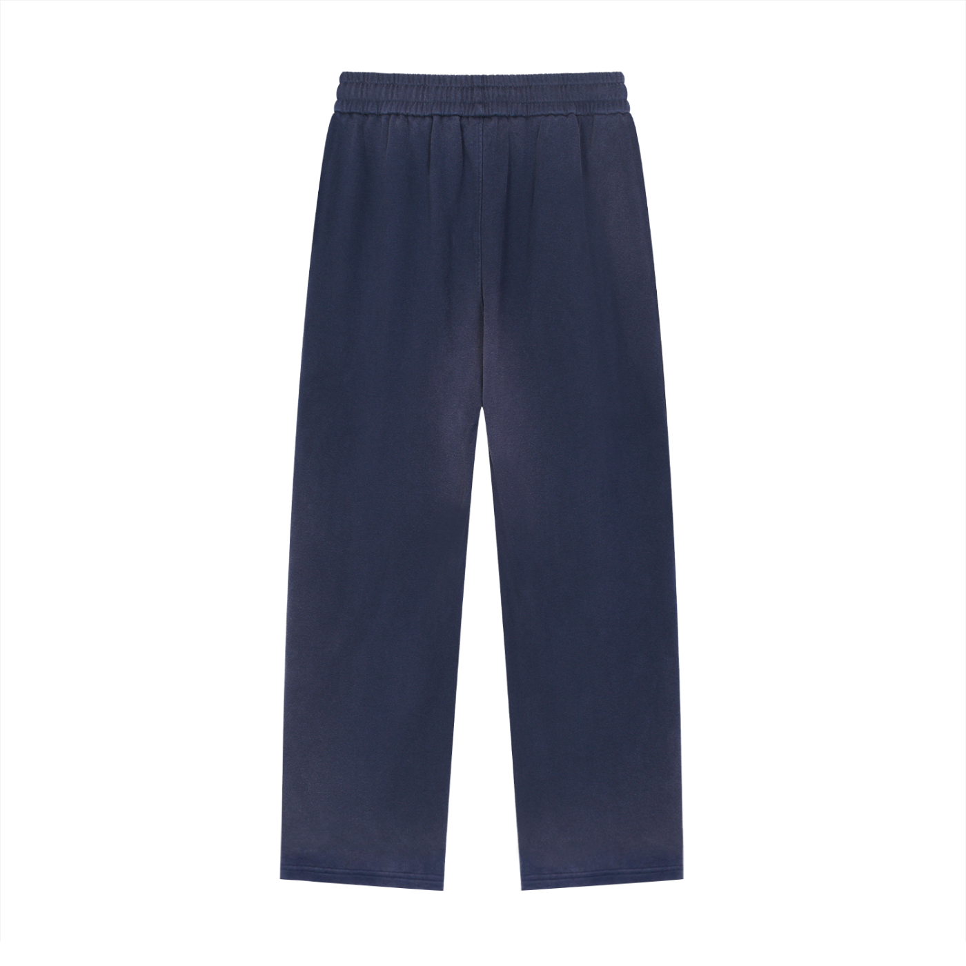 FETISHISTO sun fade straight leg sweatpants in navy with elastic waistband and relaxed fit
