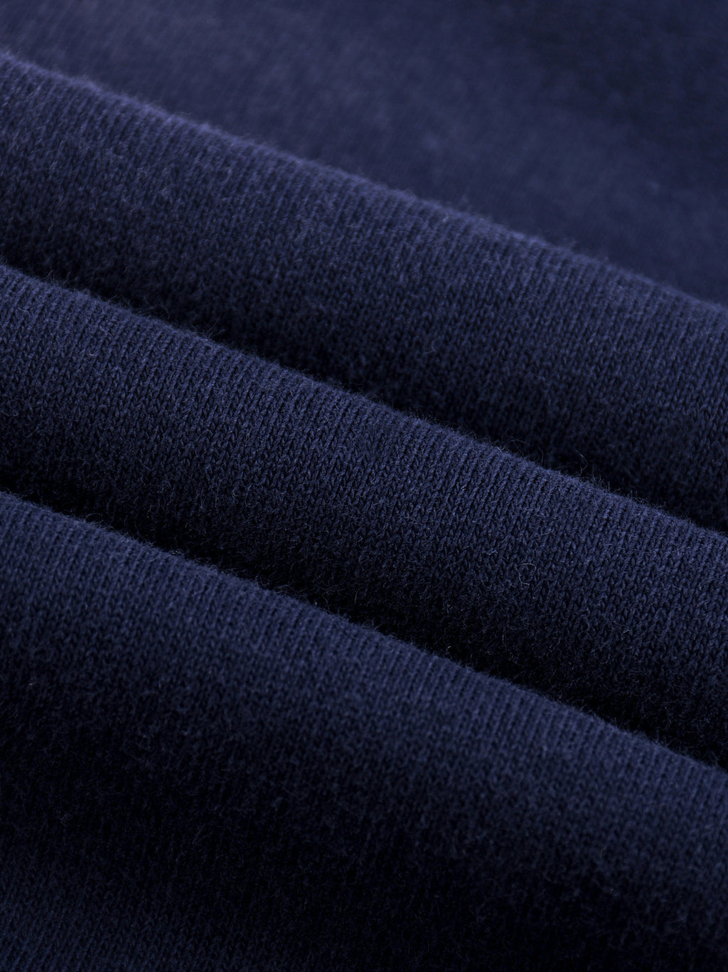 Close-up texture of navy fabric from Fetishisto sun fade straight leg sweatpants showing soft material