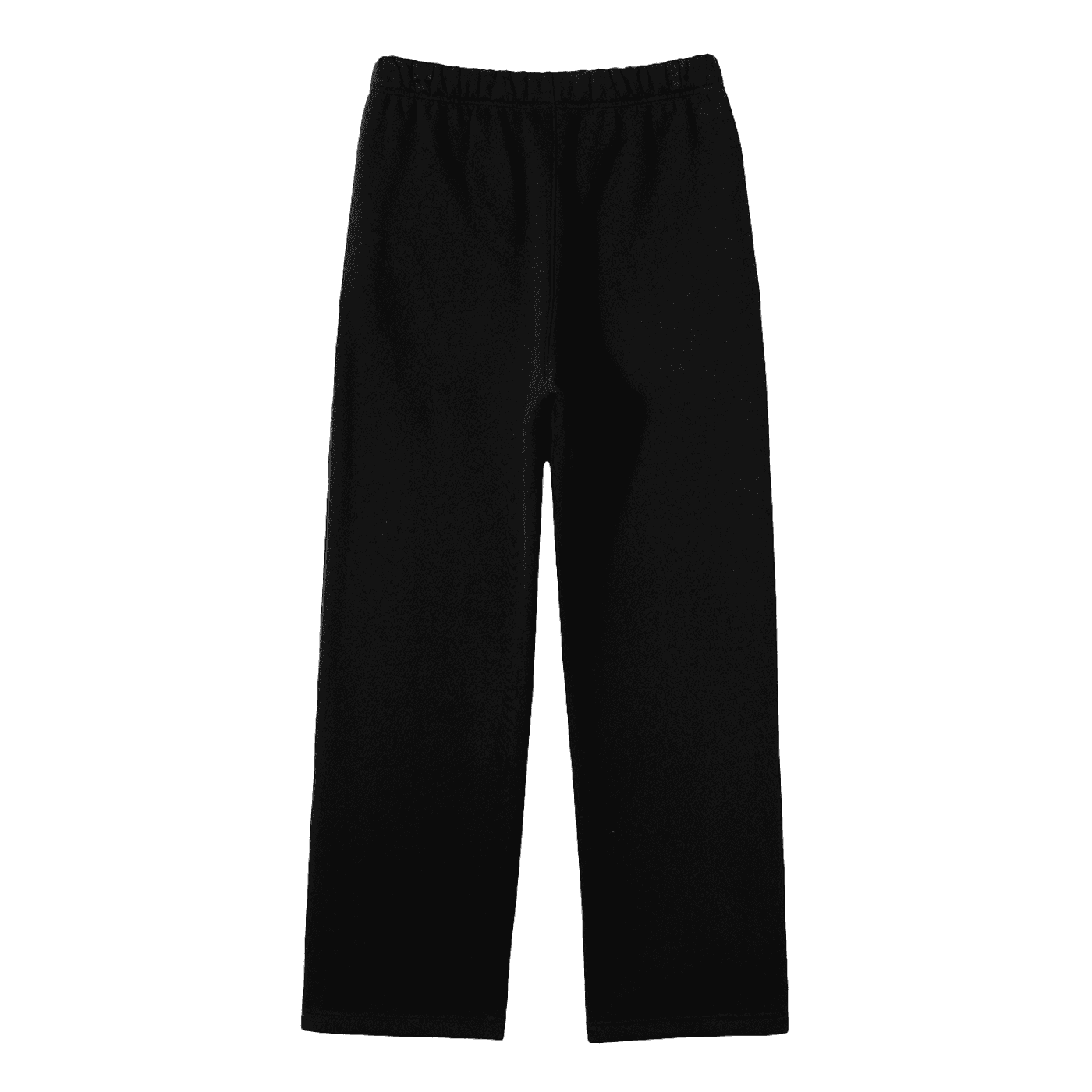 FETISHISTO black unisex fleece straight leg pants with elastic waistband for comfortable wear