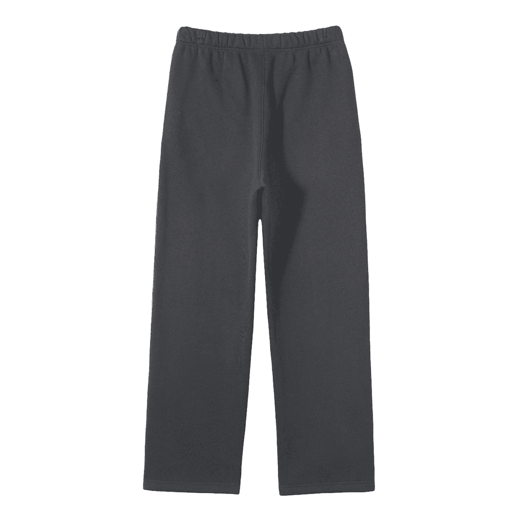FETISHISTO unisex fleece straight leg pants in dark gray with an elastic waistband