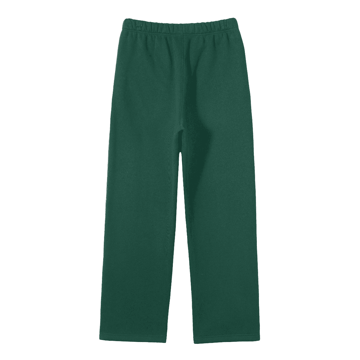 Green unisex fleece straight leg pants with elastic waistband by FETISHISTO