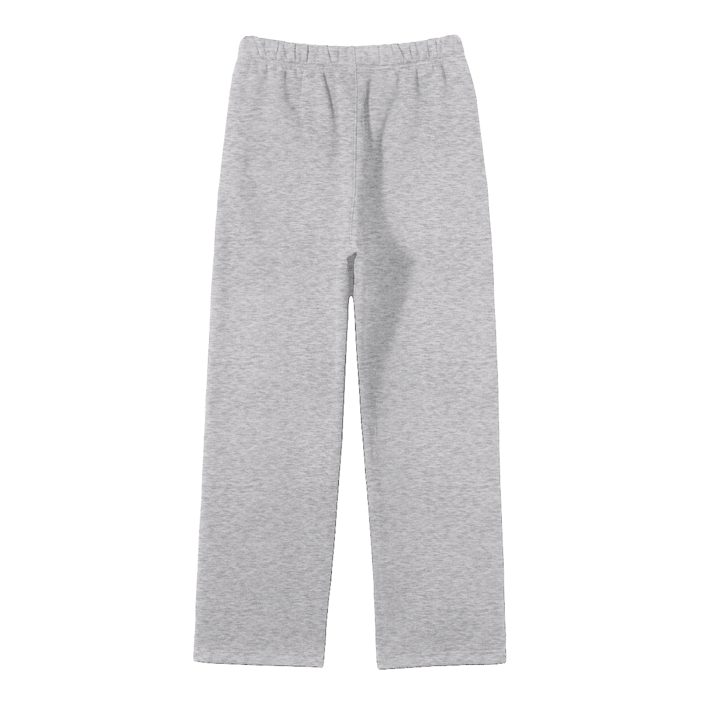 FETISHISTO unisex fleece straight leg pants in light gray with elastic waistband