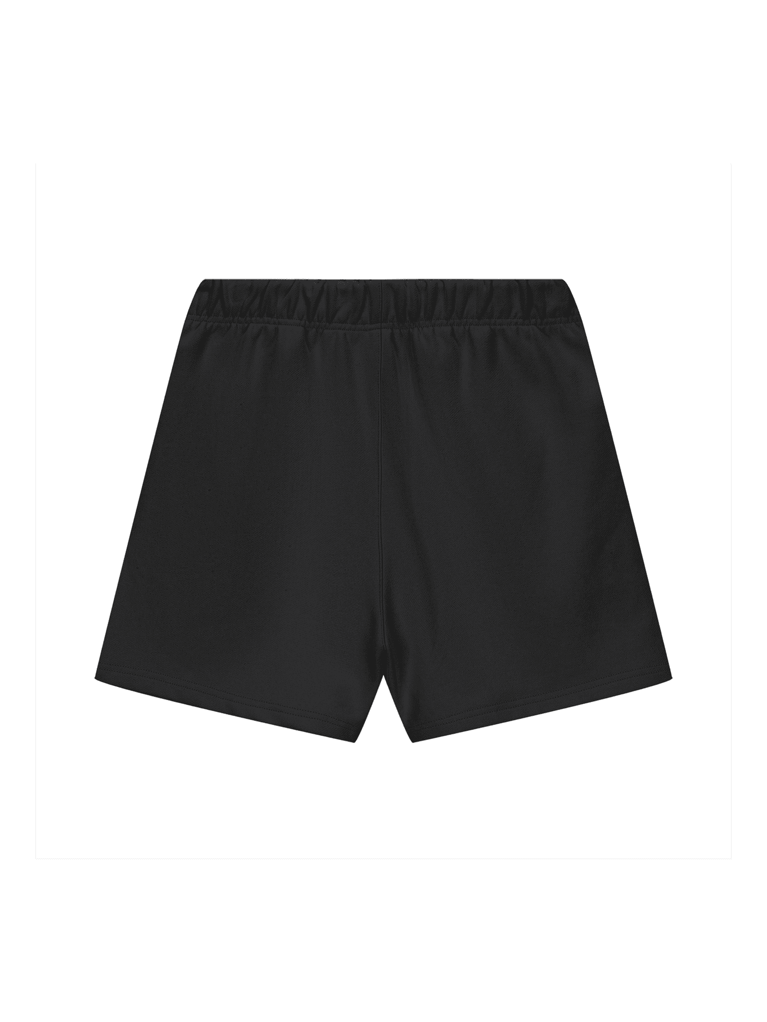 FETISHISTO black unisex heavyweight fleece shorts with elastic waistband for casual wear
