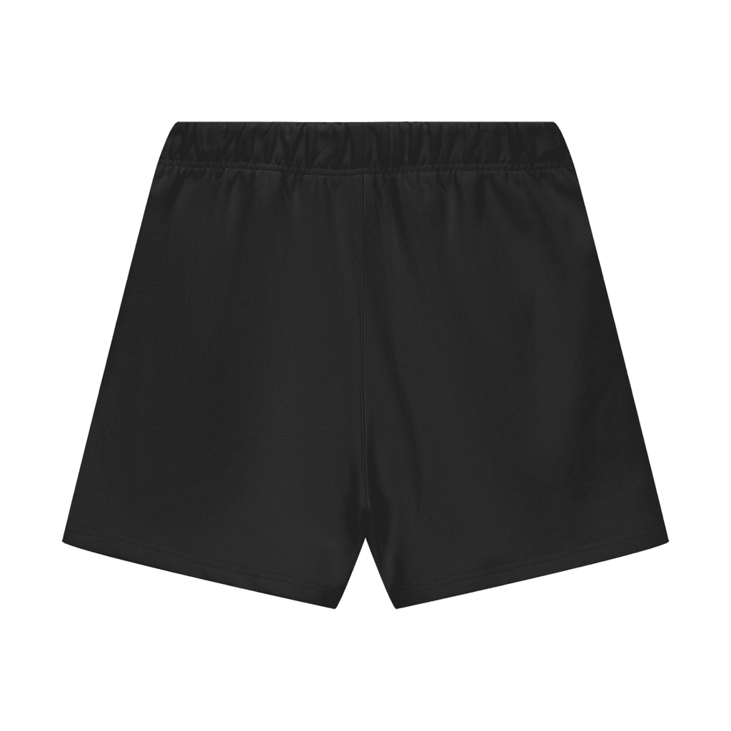 Black unisex heavyweight fleece shorts with elastic waistband by FETISHISTO