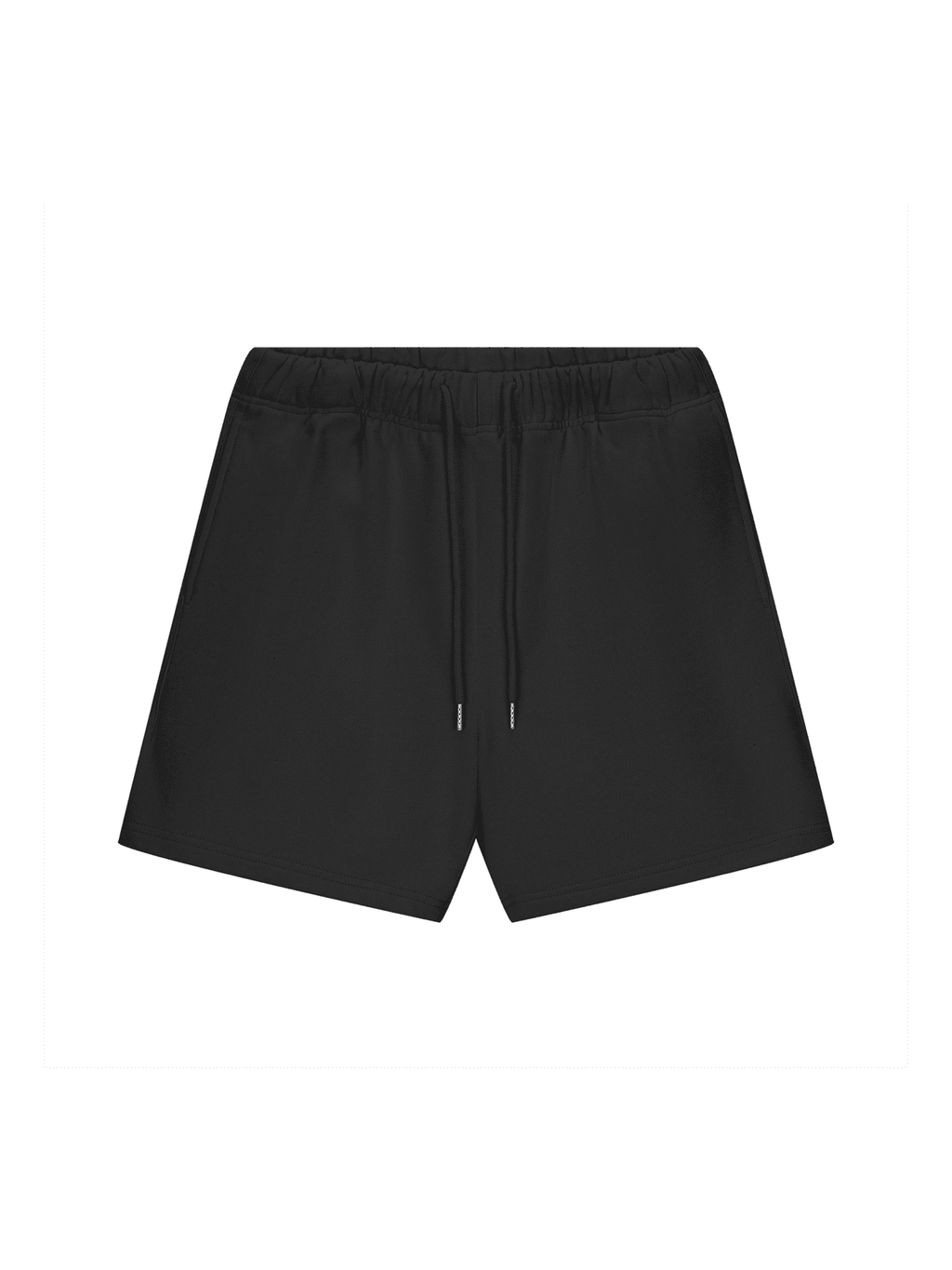 FETISHISTO black unisex heavyweight fleece shorts with elastic waistband and drawstring