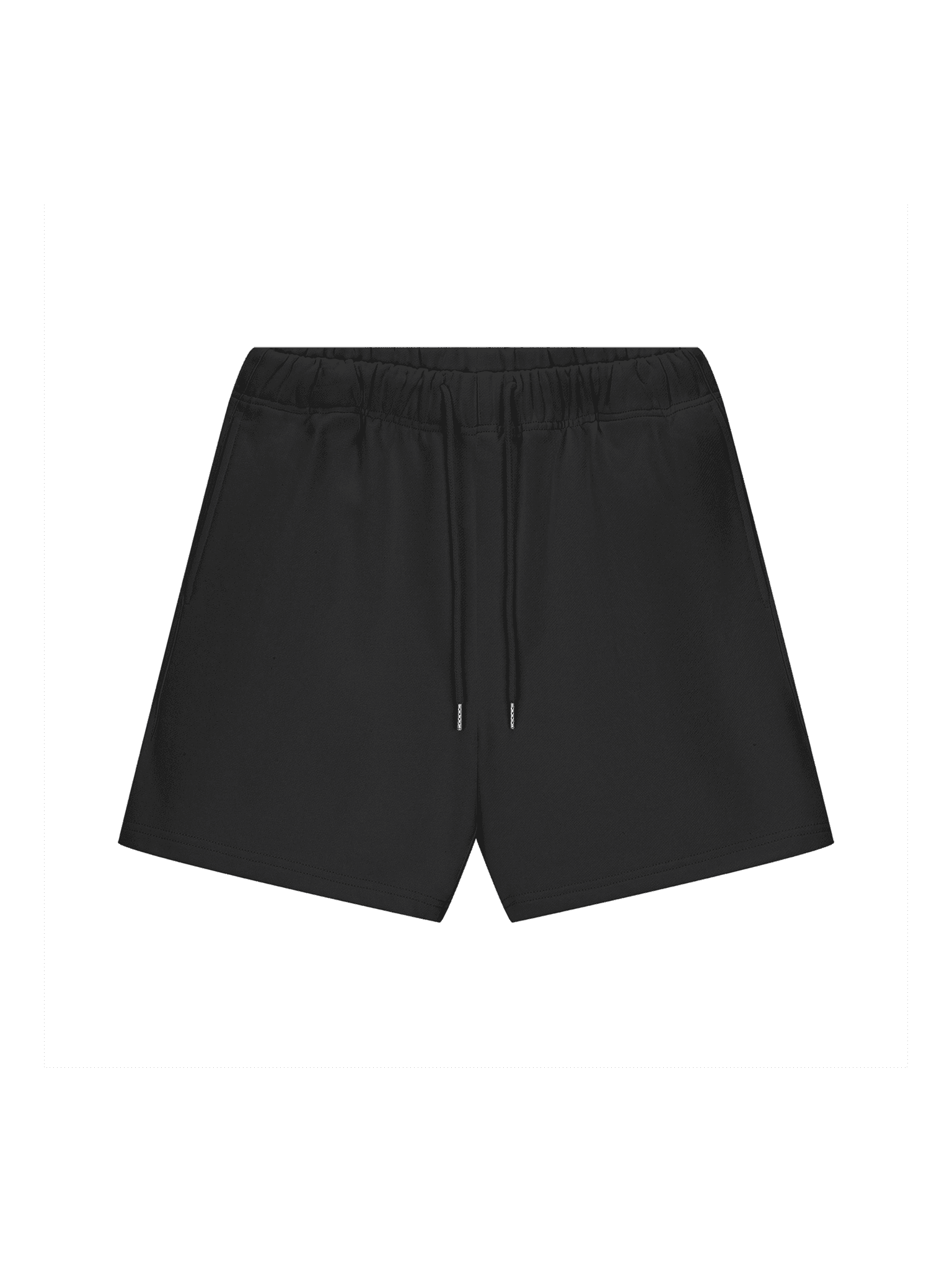 FETISHISTO black unisex heavyweight fleece shorts with elastic waistband and drawstring