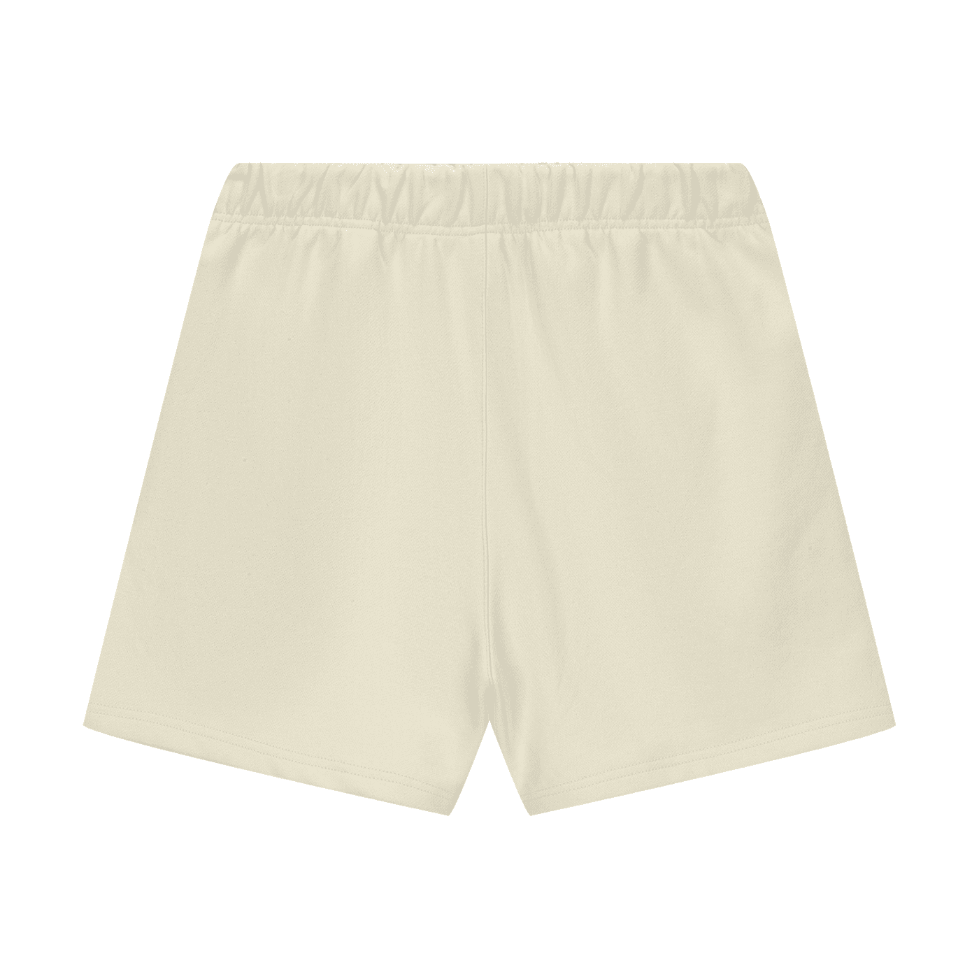 FETISHISTO beige unisex heavyweight fleece shorts with elastic waistband for comfortable fit