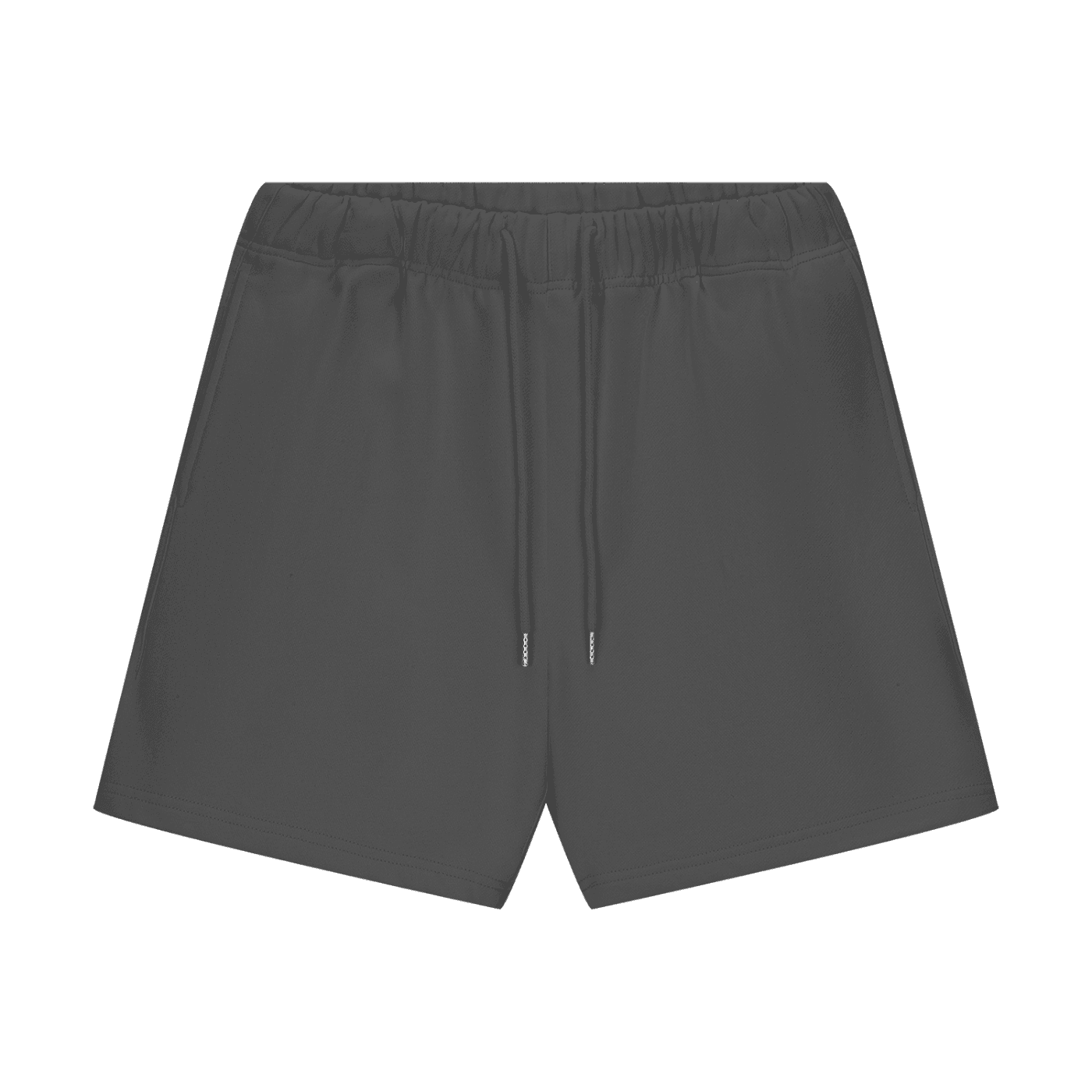 FETISHISTO unisex heavyweight fleece shorts in dark gray with elastic waistband and drawstring