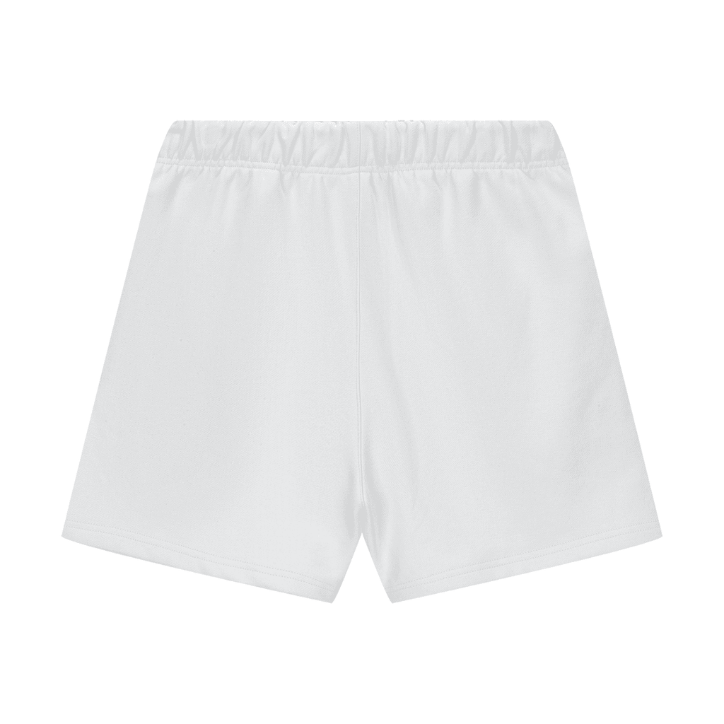 White unisex heavyweight fleece shorts with elastic waistband by FETISHISTO
