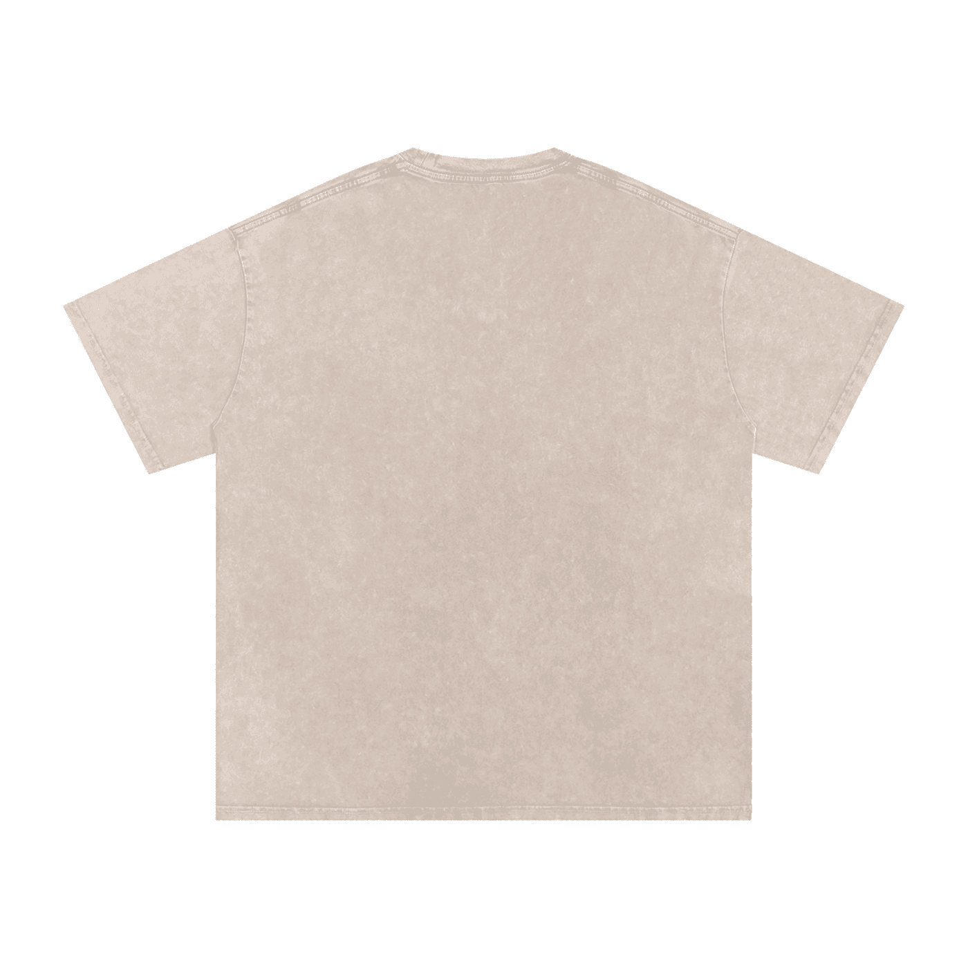 FETISHISTO snow washed oversized t-shirt in beige with short sleeves and relaxed fit back view