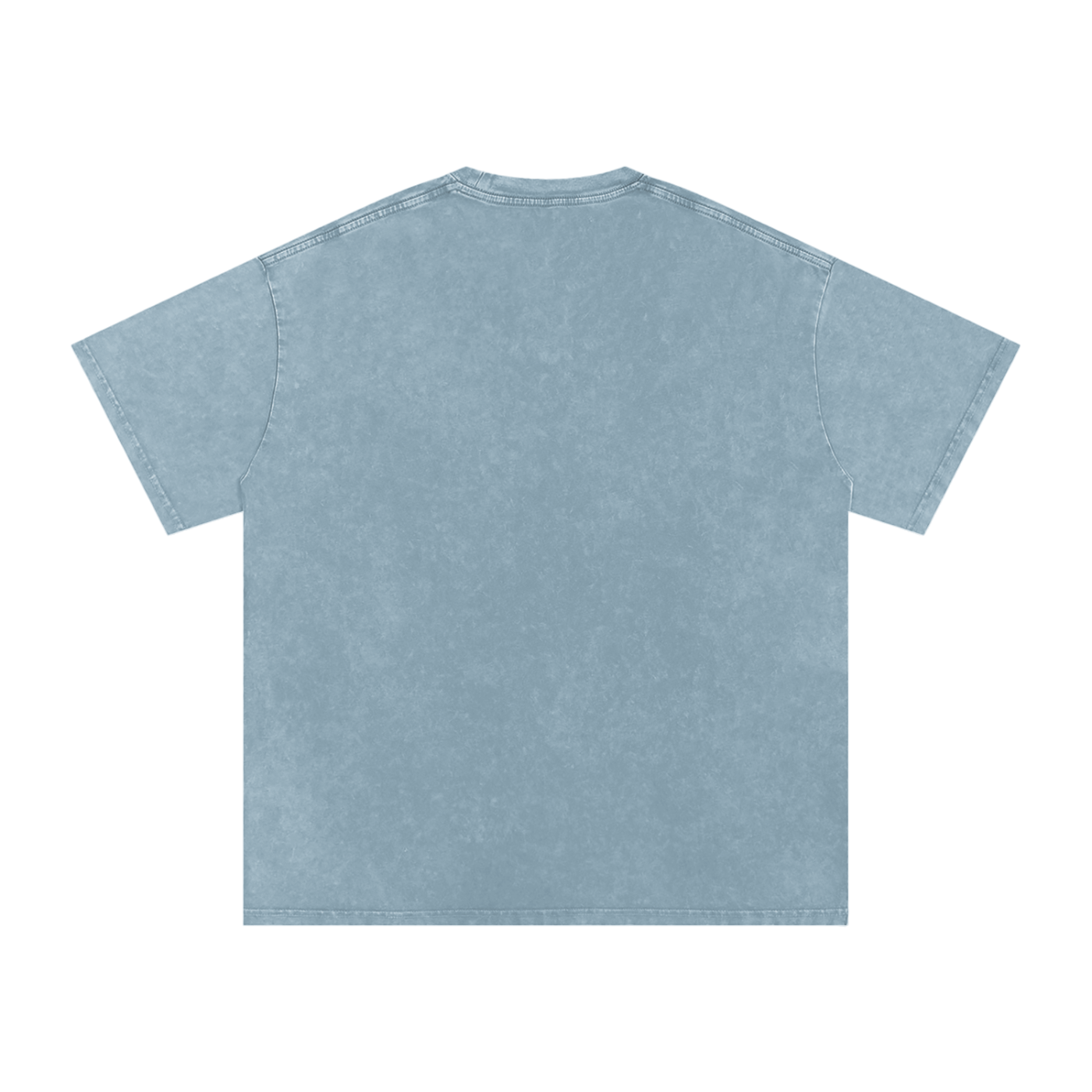 FETISHISTO snow washed oversized t-shirt in faded blue shown from back