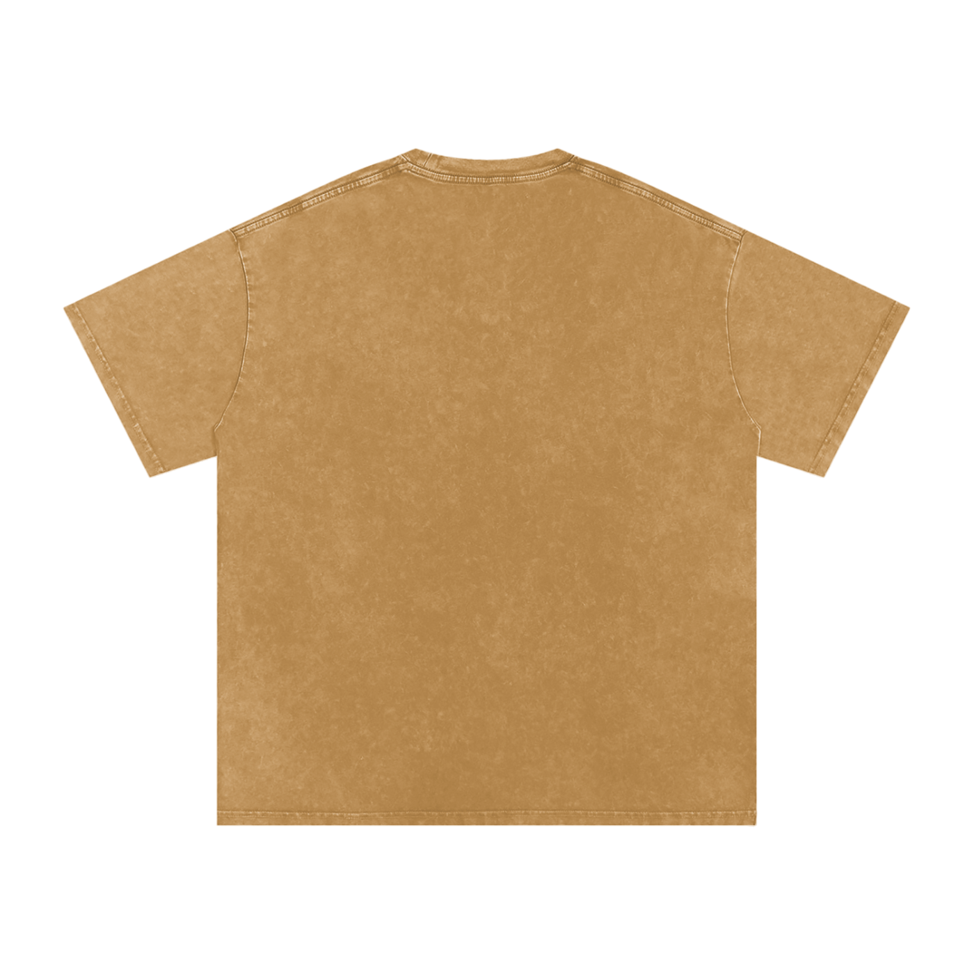 FETISHISTO snow washed oversized t-shirt in light brown with a vintage faded look back view