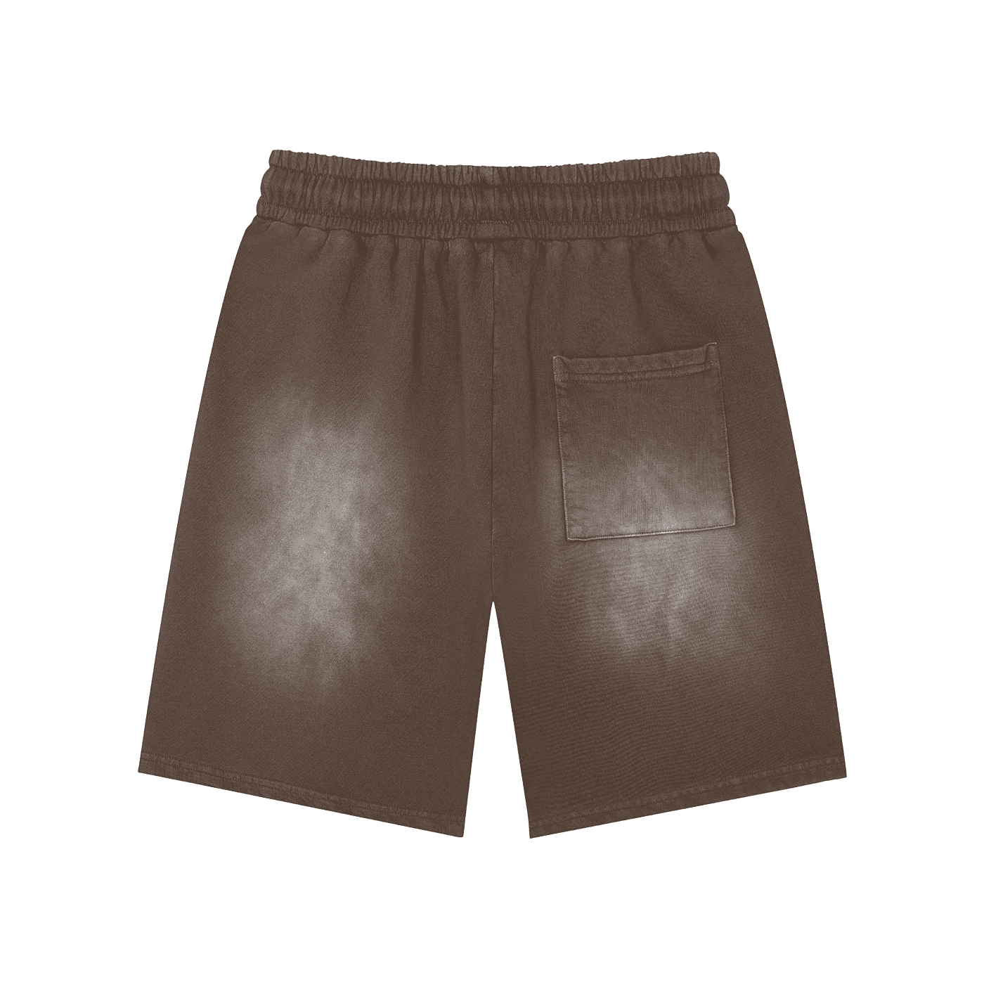 FETISHISTO washed black shorts for men with elastic waistband and back pocket