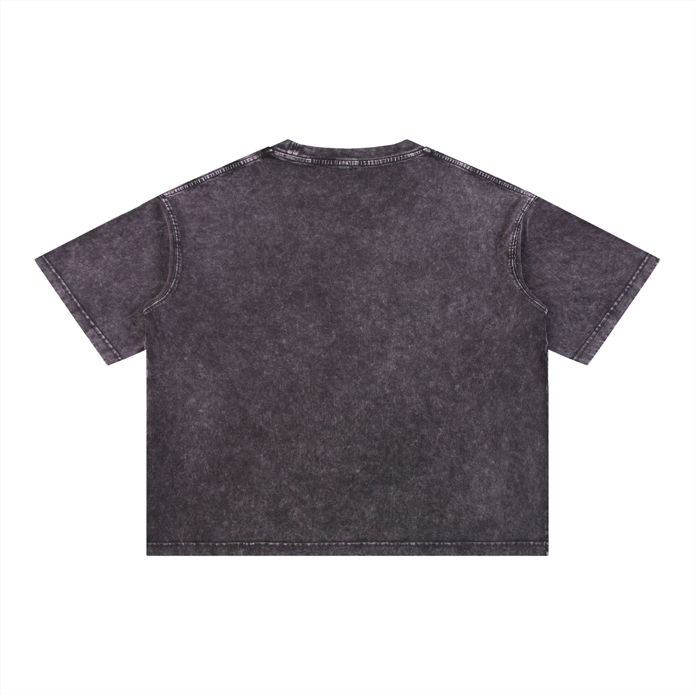 FETISHISTO black mineral wash boxy t-shirt with short sleeves and relaxed fit back view
